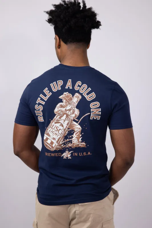 Busch Light Rustle T-Shirt for Men in Navy | 6775-NAVY sold by Glik’s