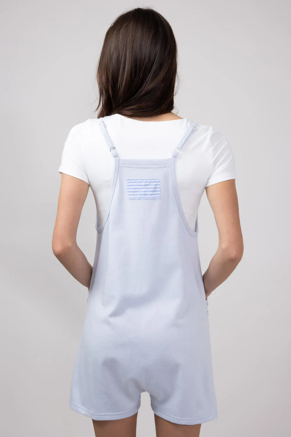 Illa Illa Striped Patch Romper for Women in Light Blue | IM8061-LIGHTBLUE sold by Glik’s product image thumbnail 3