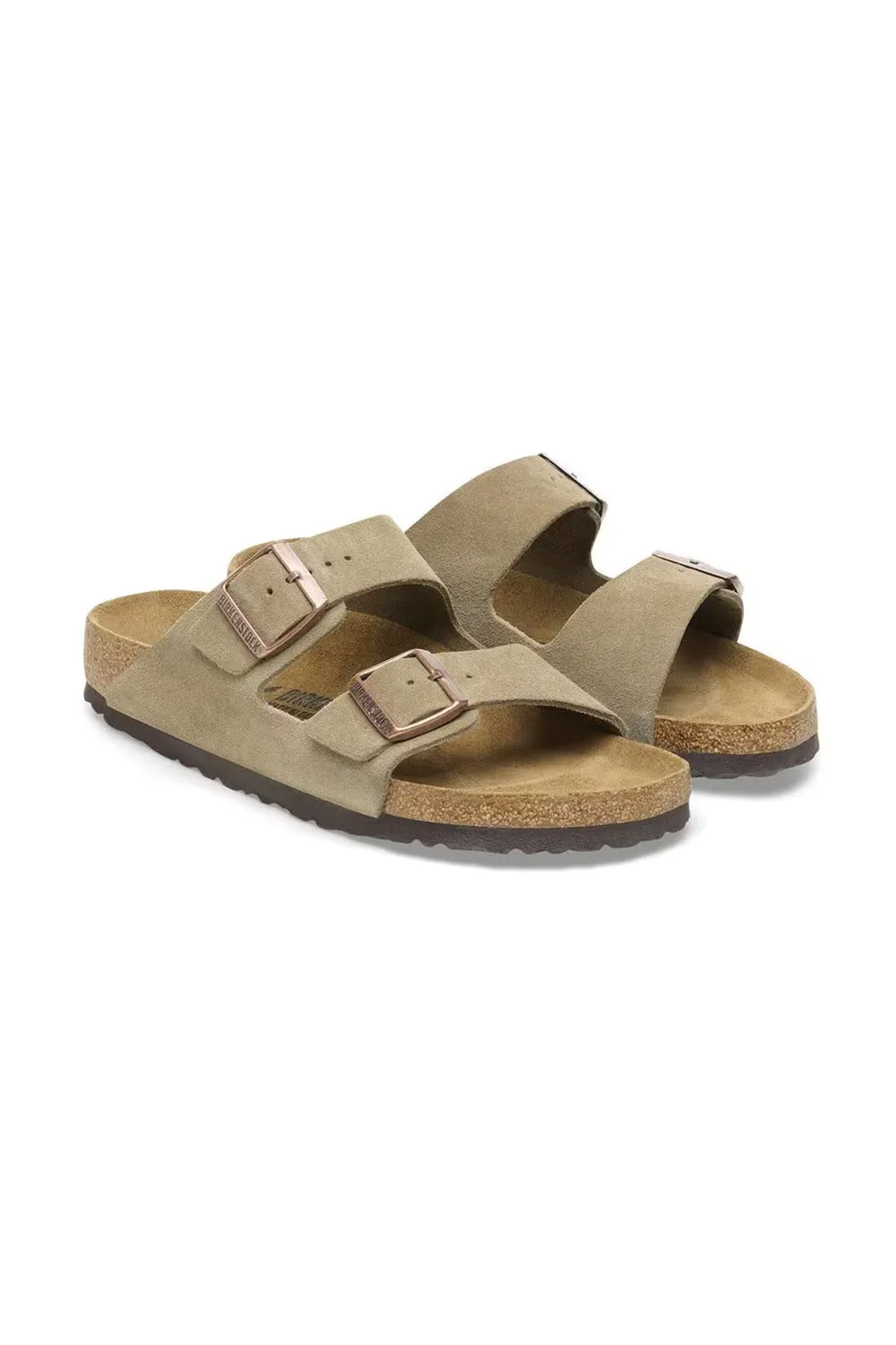 Birkenstock Arizona Suede Leather Sandals for Women in Taupe | 51463 sold by Glik’s