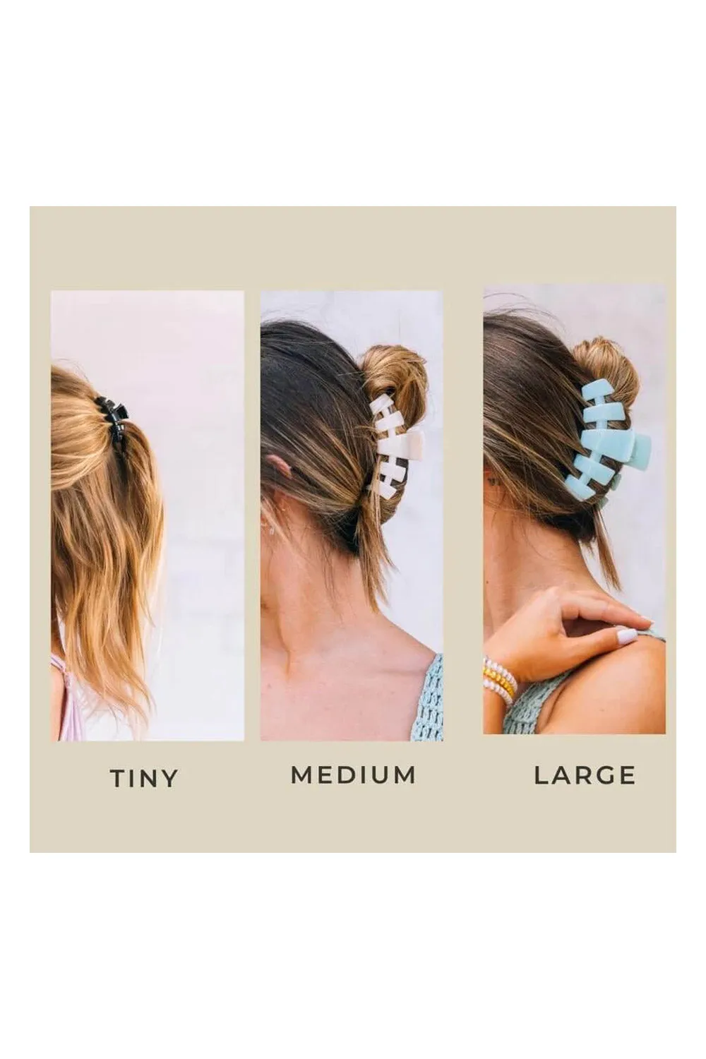 Teleties Large Claw Clip in Beige | TT-CL01-003 sold by Glik’s product image thumbnail 3