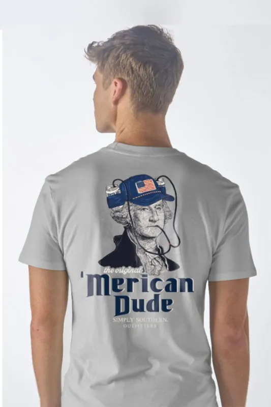 Simply Southern USA George T-Shirt for Men in Grey | MN-SS-GEORGE-STORMHTHR sold by Glik’s