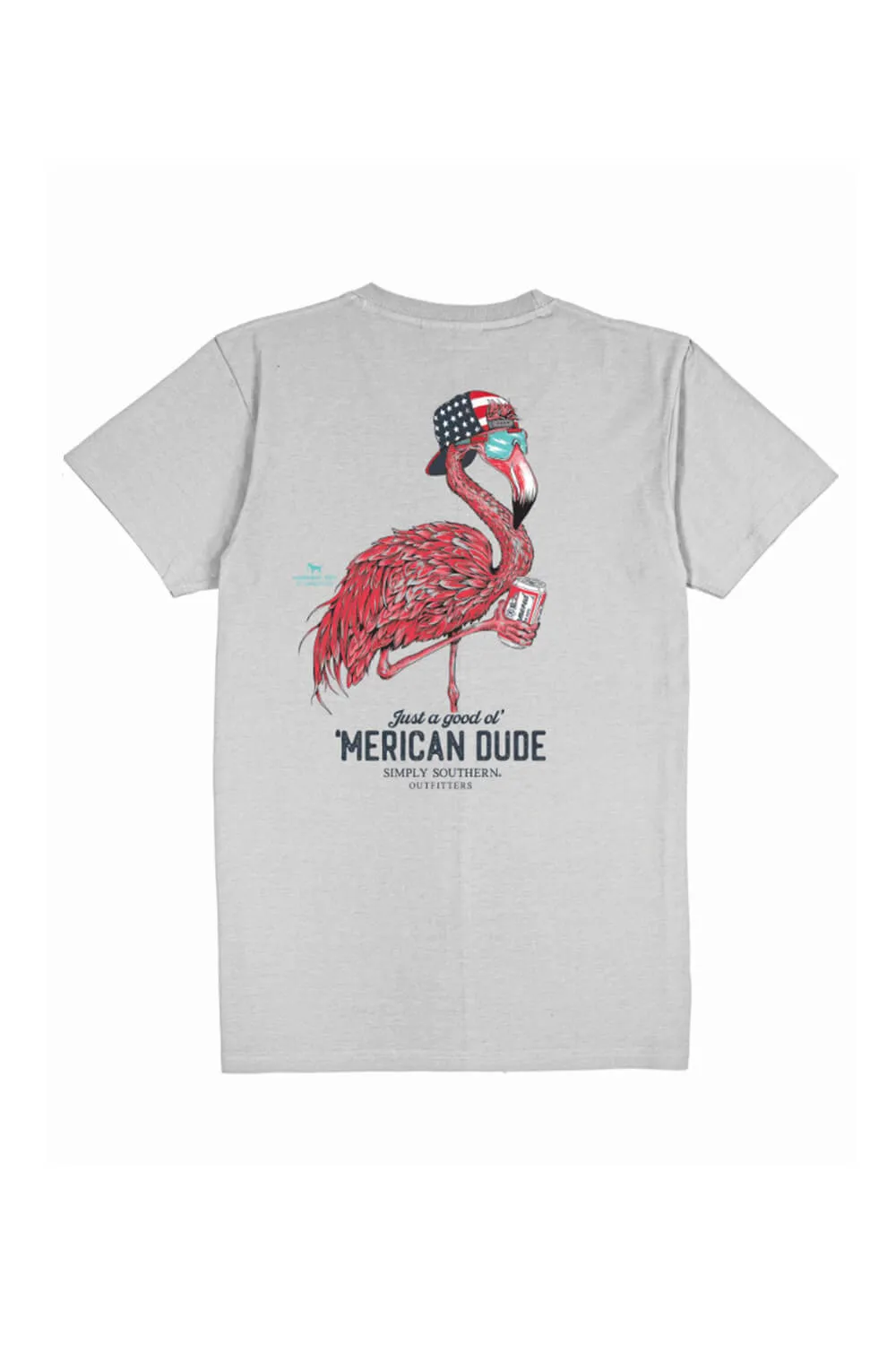 Simply Southern USA Flamingo T-Shirt for Men in Grey | MN-SS-FLAMINGO-FOG sold by Glik’s product image thumbnail 4
