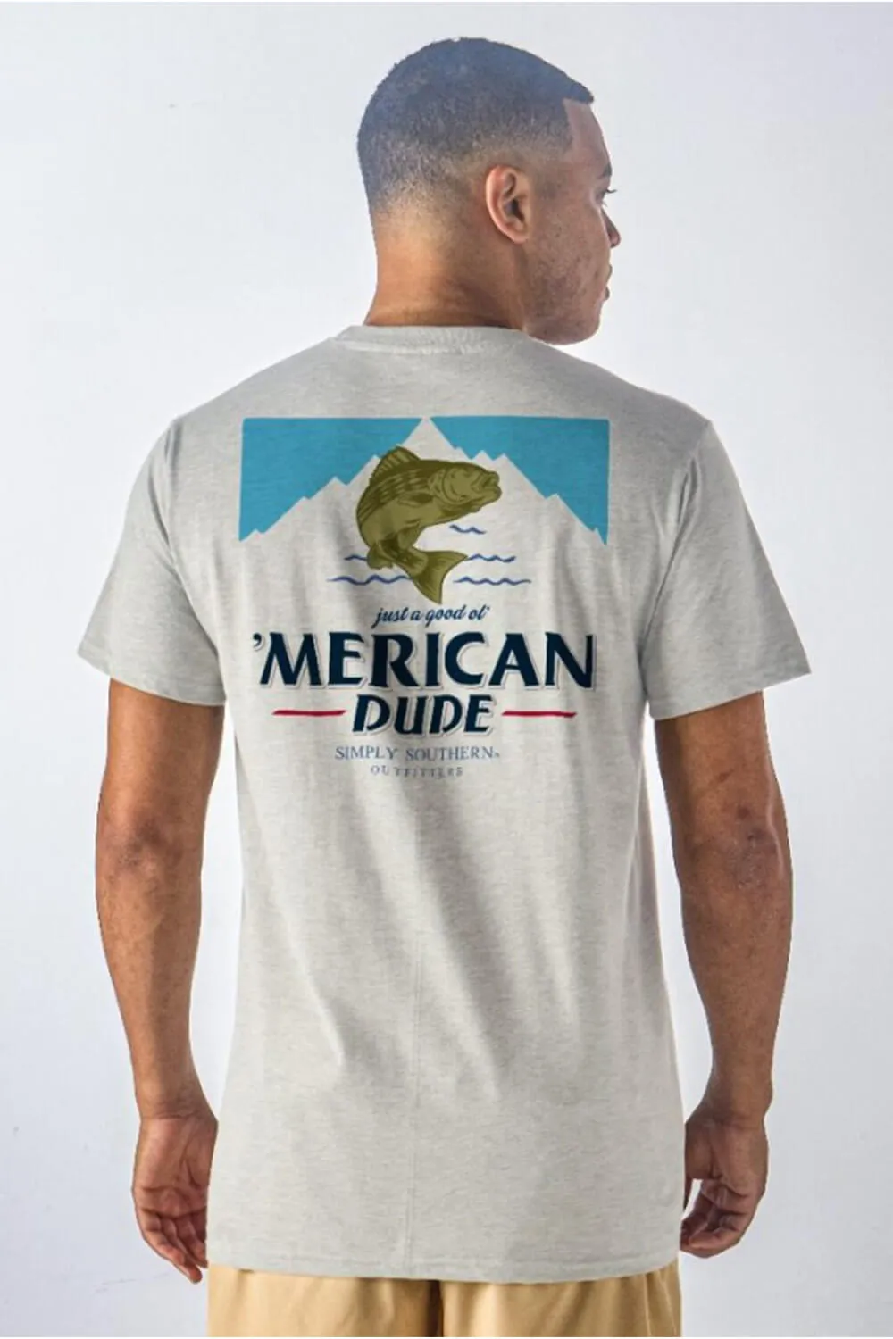 Simply Southern Bass T-Shirt for Men in Grey | MN-SS-BASS-STAR sold by Glik’s