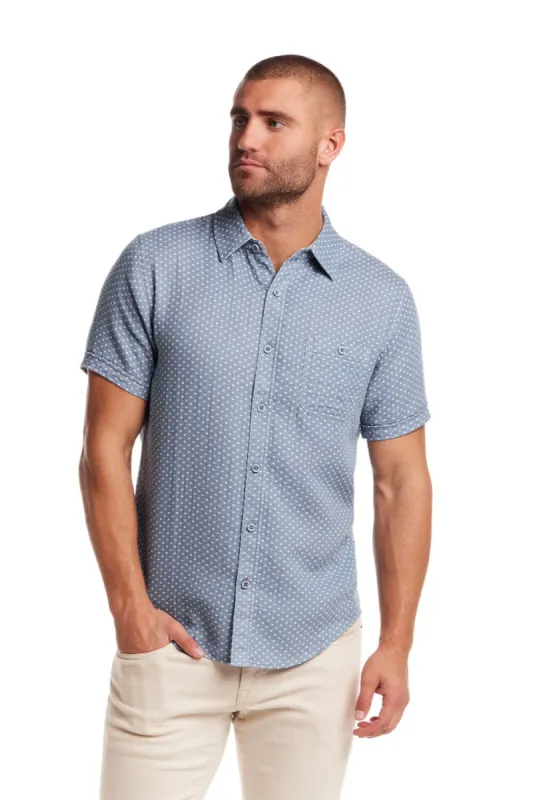 Weatherproof Vintage Double Layer Dobby Button Up Shirt for Men in Blue | S2584561GK-DUSTYBLUE sold by Glik’s