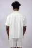Denim & Flower Textured Striped Button Up Shirt for Men in Off White | KWS-B530 sold by Glik’s