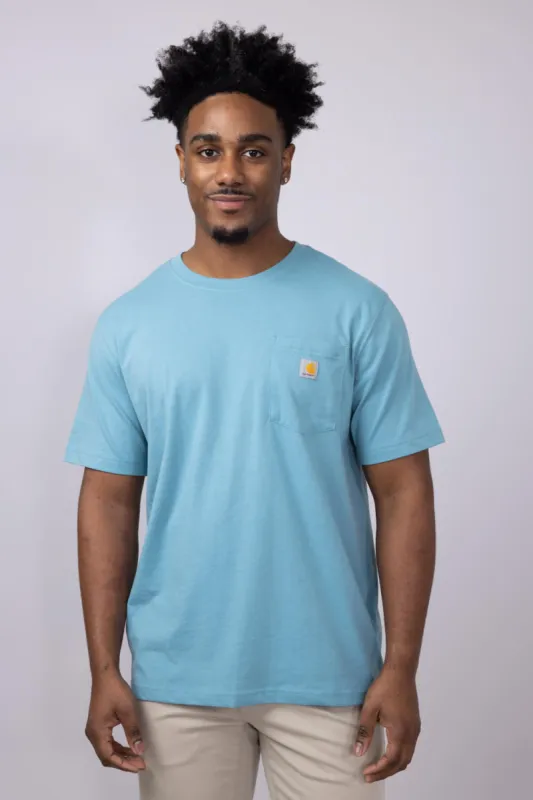Carhartt Relaxed Fit Lightweight Logo Pocket Graphic T-Shirt for Men in Blue | 106771-HL0-SUMBLU sold by Glik’s