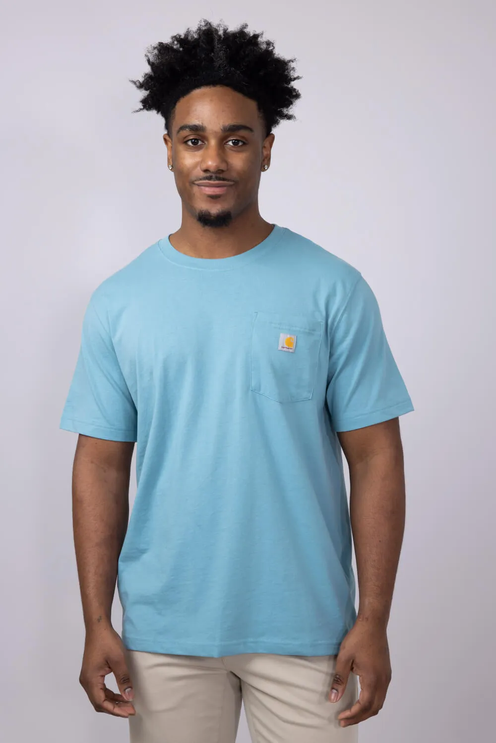 Carhartt Relaxed Fit Lightweight Logo Pocket Graphic T-Shirt for Men in Blue | 106771-HL0-SUMBLU sold by Glik’s