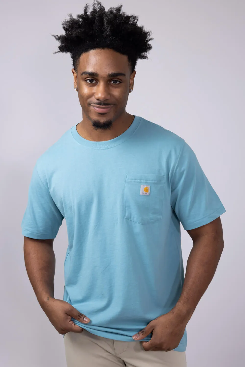 Carhartt Relaxed Fit Lightweight Logo Pocket Graphic T-Shirt for Men in Blue | 106771-HL0-SUMBLU sold by Glik’s product image thumbnail 3