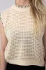 La Miel Crochet Knit Sleeveless Sweater for Women in Beige | MDS3597-COCONUT sold by Glik’s