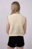 La Miel Crochet Knit Sleeveless Sweater for Women in Beige | MDS3597-COCONUT sold by Glik’s