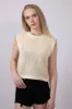 La Miel Crochet Knit Sleeveless Sweater for Women in Beige | MDS3597-COCONUT sold by Glik’s