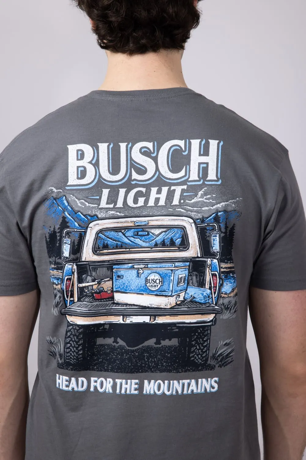 Busch Light Truck Cooler T-Shirt for Men in Charcoal | 2220-CHARCOAL sold by Glik’s