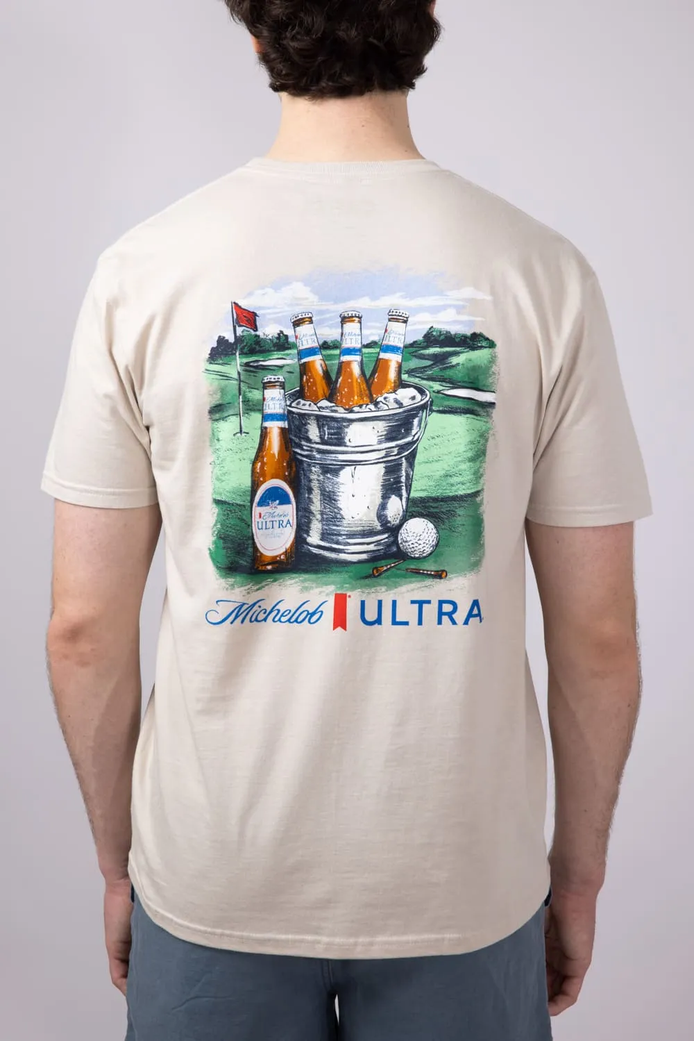 Michelob Ultra Golf T-Shirt for Men in Sand | 2332-SAND sold by Glik’s