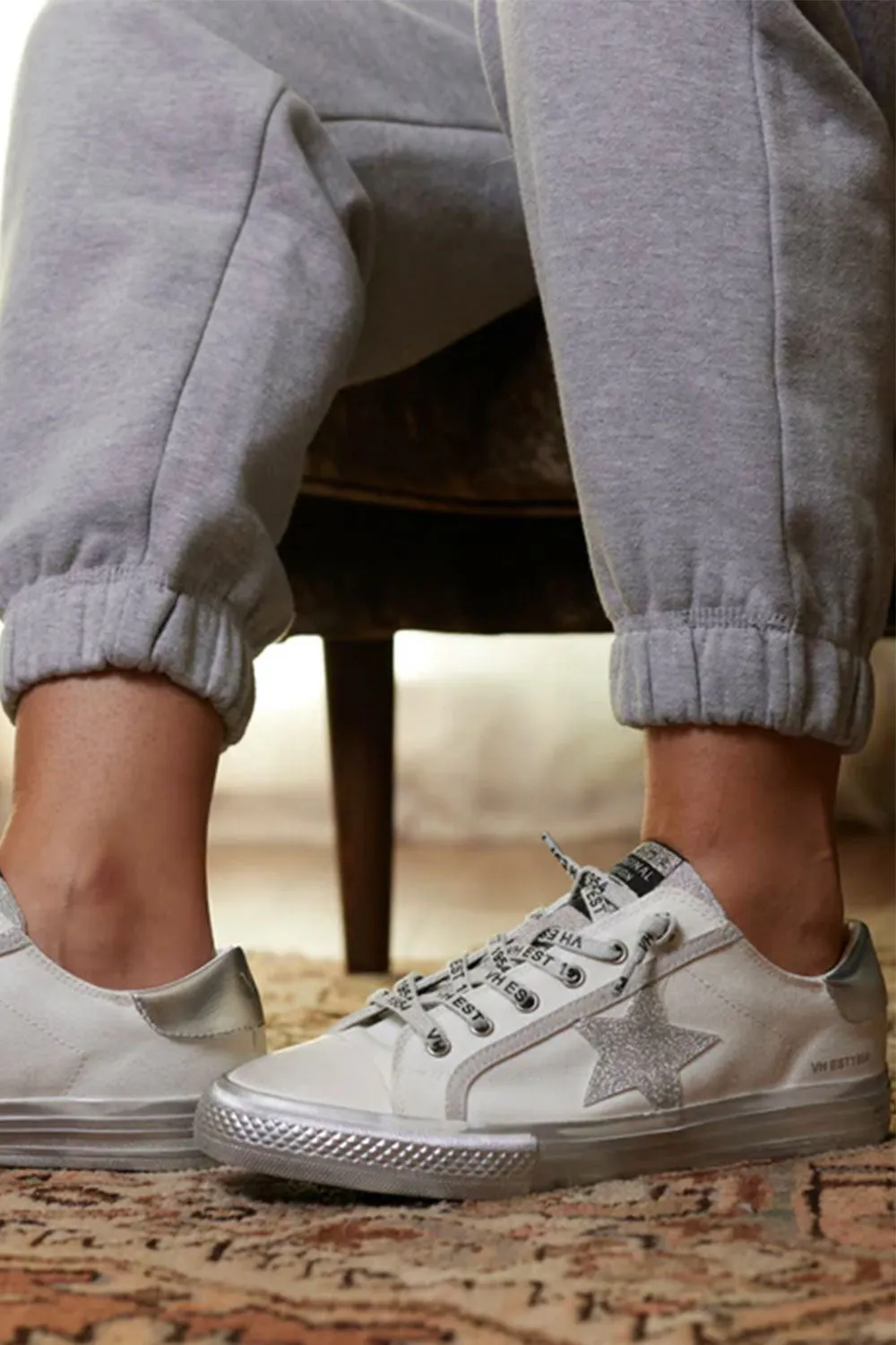 Vintage Havana Alive Star Sneakers for Women in White/Silver | 1921 sold by Glik’s product image thumbnail 2