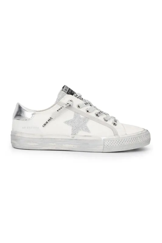 Vintage Havana Alive Star Sneakers for Women in White/Silver | 1921 sold by Glik’s