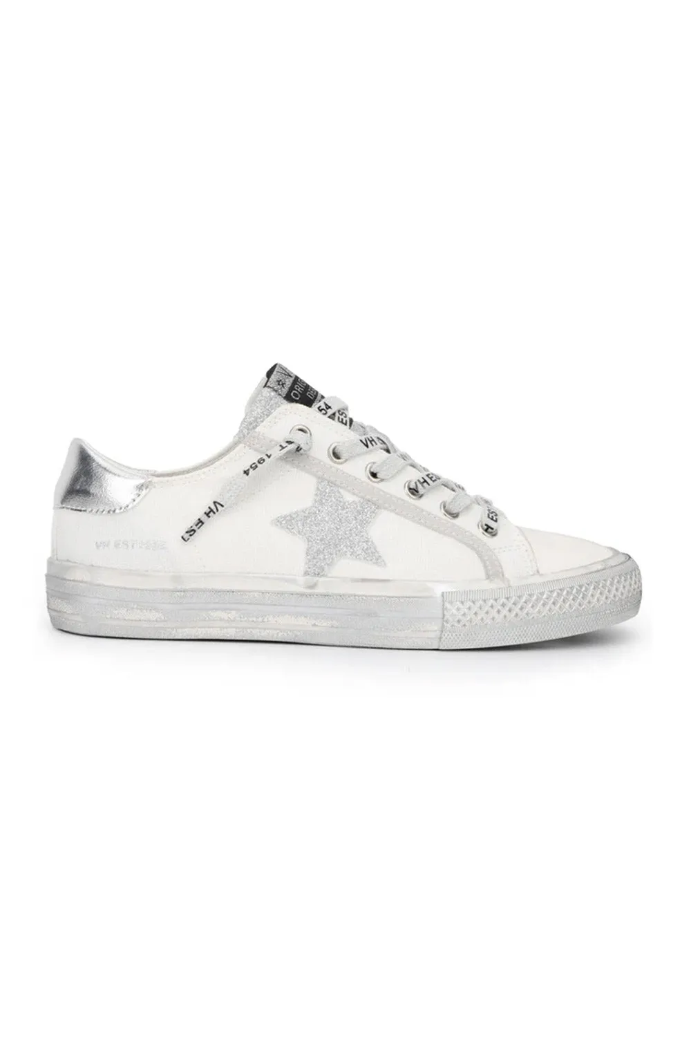 Vintage Havana Alive Star Sneakers for Women in White/Silver | 1921 sold by Glik’s