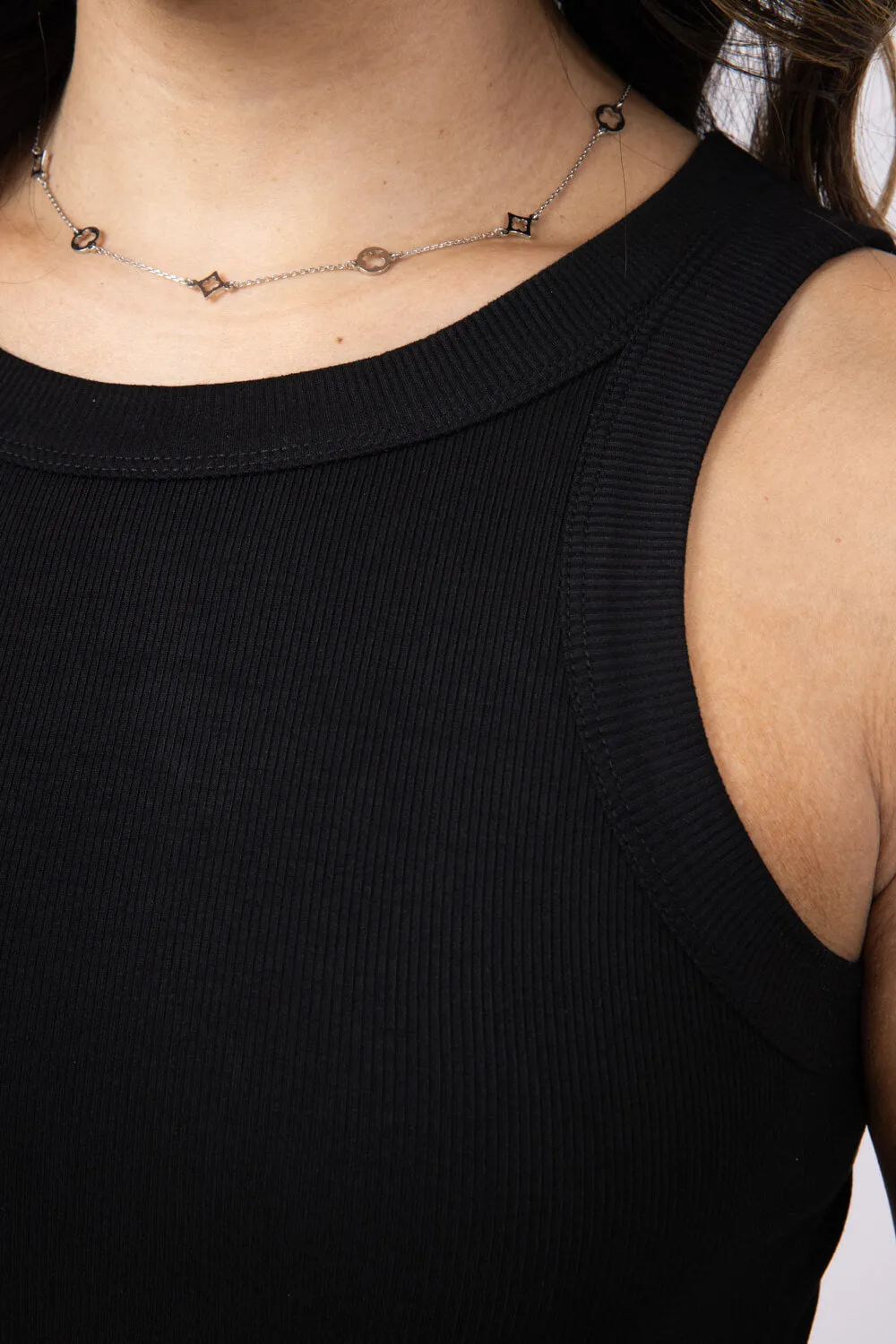 Ribbed Knit Side Slit Dress for Women in Black | H42982-BLK sold by Glik’s product image thumbnail 4