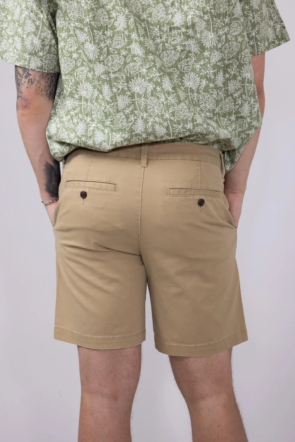 1897 Original 8 Heavy Wash Twill Shorts for Men in Khaki | 5GLX1222-KHAKI sold by Glik’s product image thumbnail 3