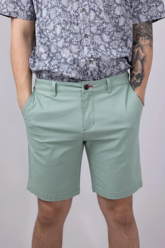 1897 Legends 9” Heavy Washed Twill Flat Front Shorts for Men in Green | 5GLL1223-GREEN sold by Glik’s