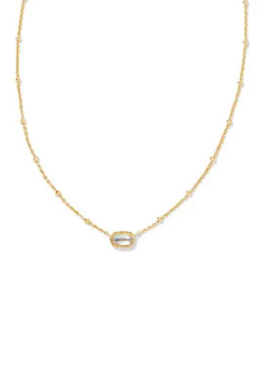 Kendra Scott Mini Elisa Gold Satellite Short Pendant Necklace in Dichroic Glass | 9608866153 sold by Glik’s