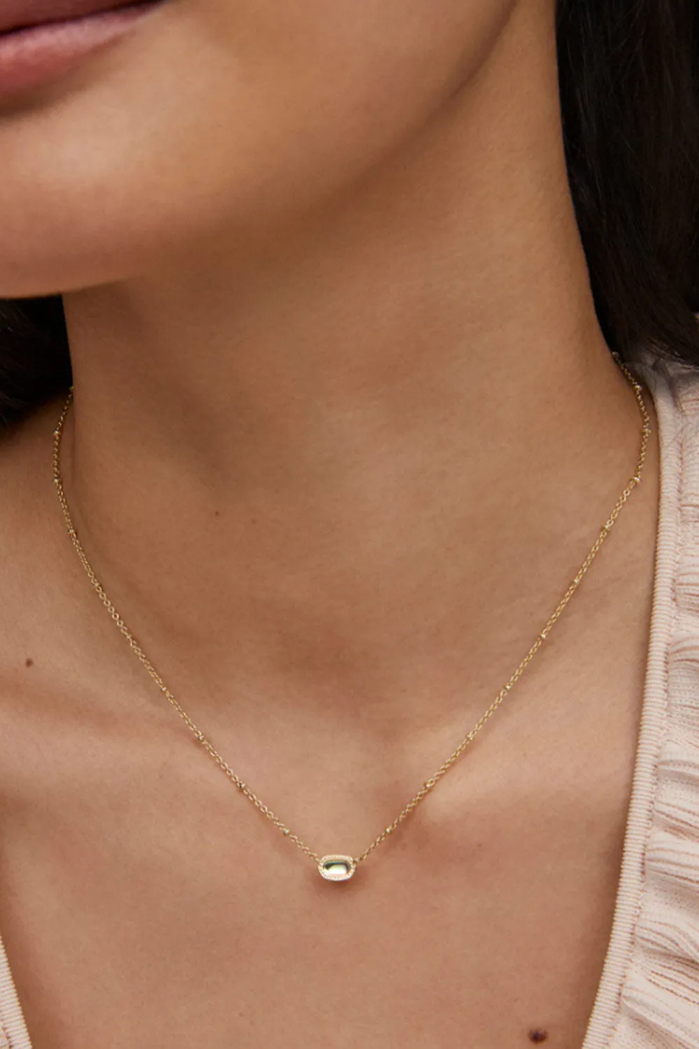 Kendra Scott Mini Elisa Gold Satellite Short Pendant Necklace in Dichroic Glass | 9608866153 sold by Glik’s product image thumbnail 3