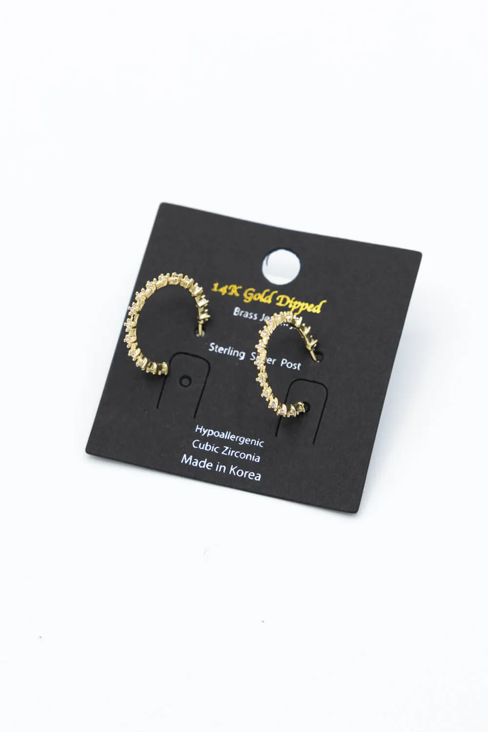 Rhinestone Gold Hoop Earrings for Women | E8248G sold by Glik’s product image thumbnail 2