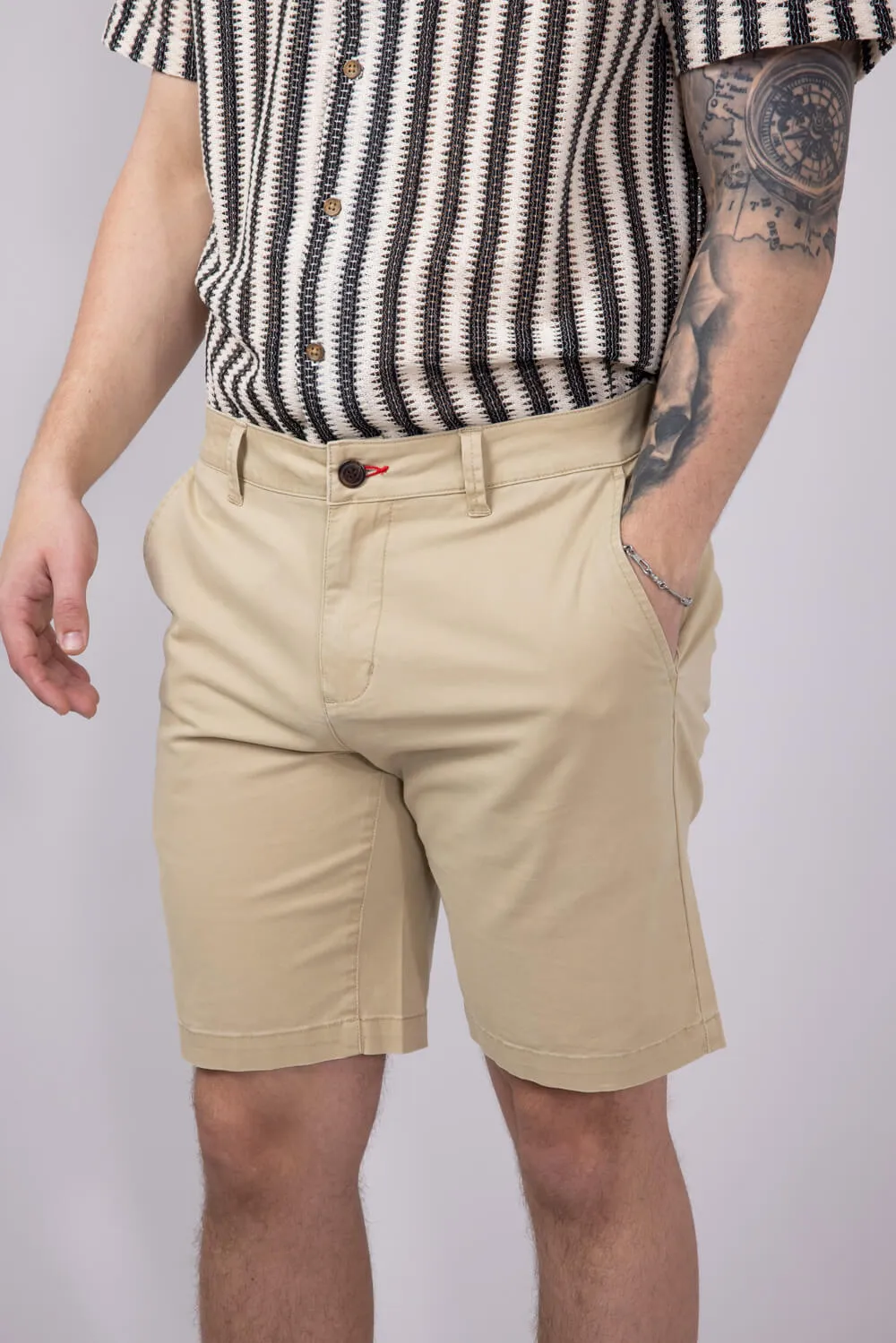 1897 Legends 9” Heavy Washed Twill Flat Front Shorts for Men in Khaki | 5GLL1223-KHAKI sold by Glik’s product image thumbnail 3