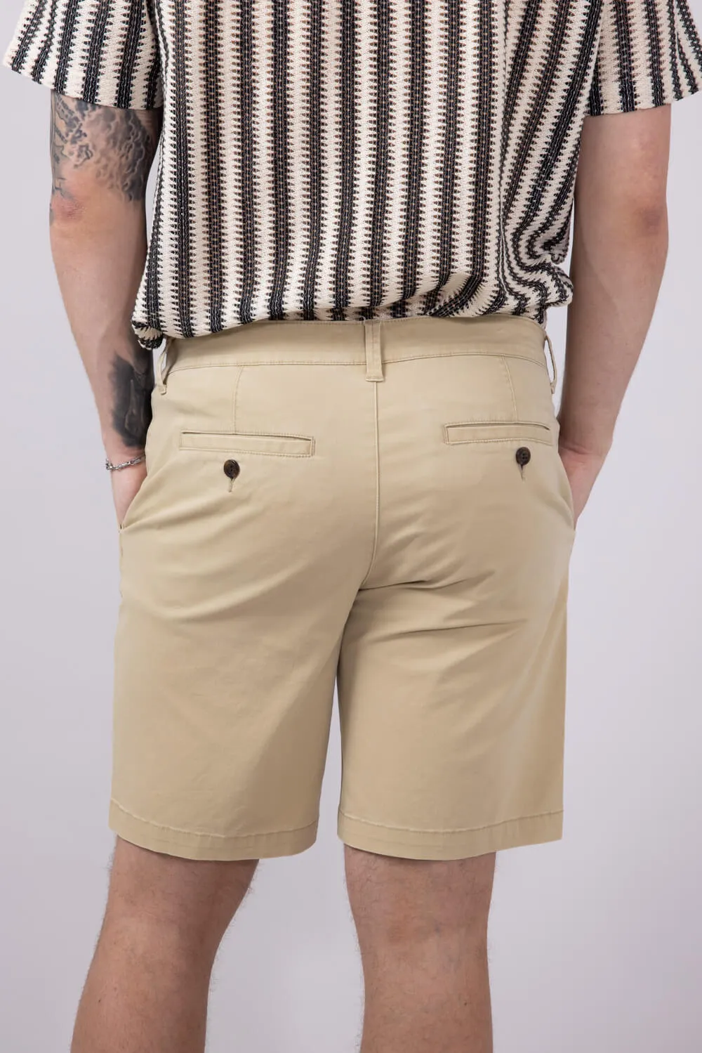 1897 Legends 9” Heavy Washed Twill Flat Front Shorts for Men in Khaki | 5GLL1223-KHAKI sold by Glik’s product image thumbnail 2