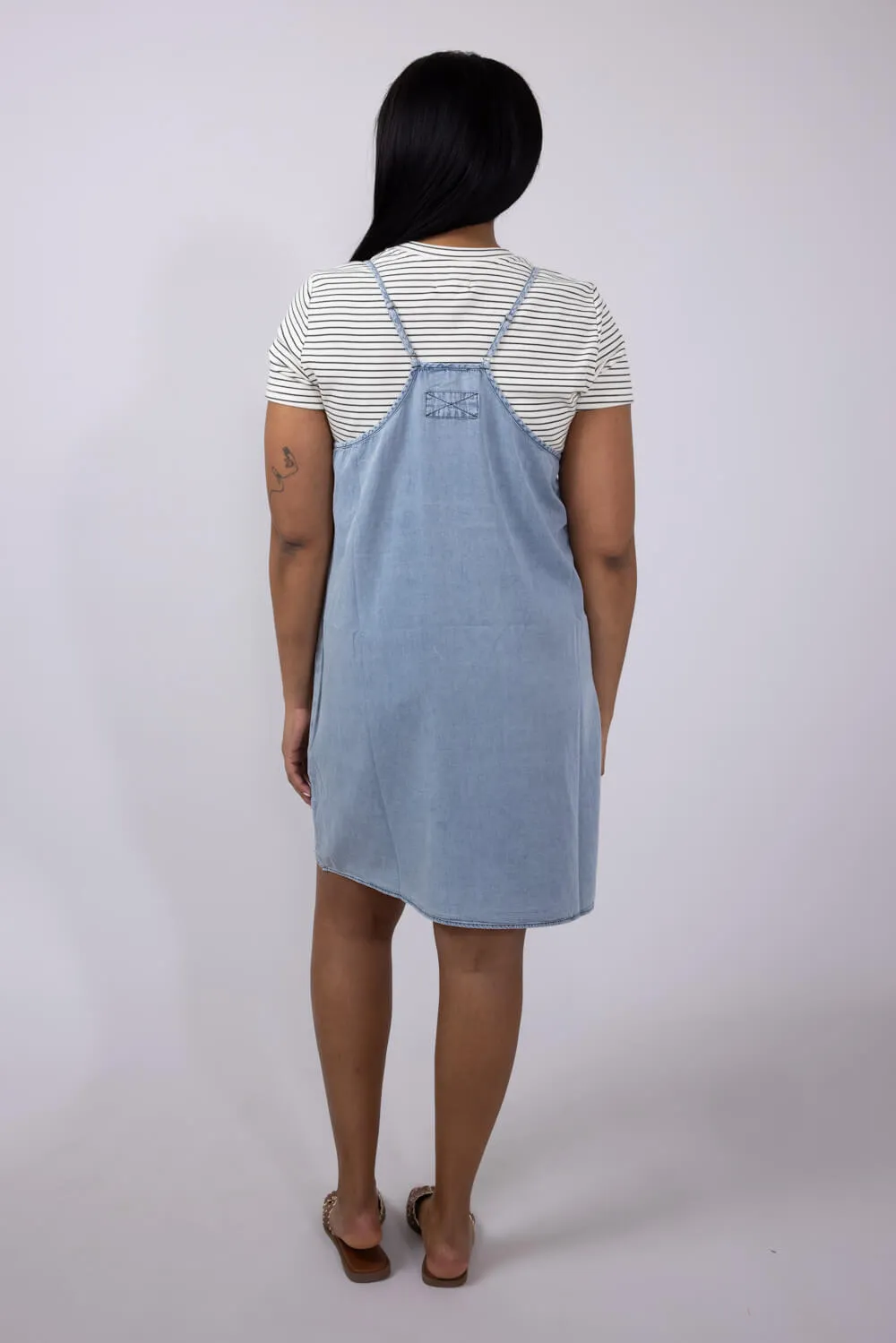 Washed Denim Pocket Dress for Women | M43273-DNM sold by Glik’s product image thumbnail 3
