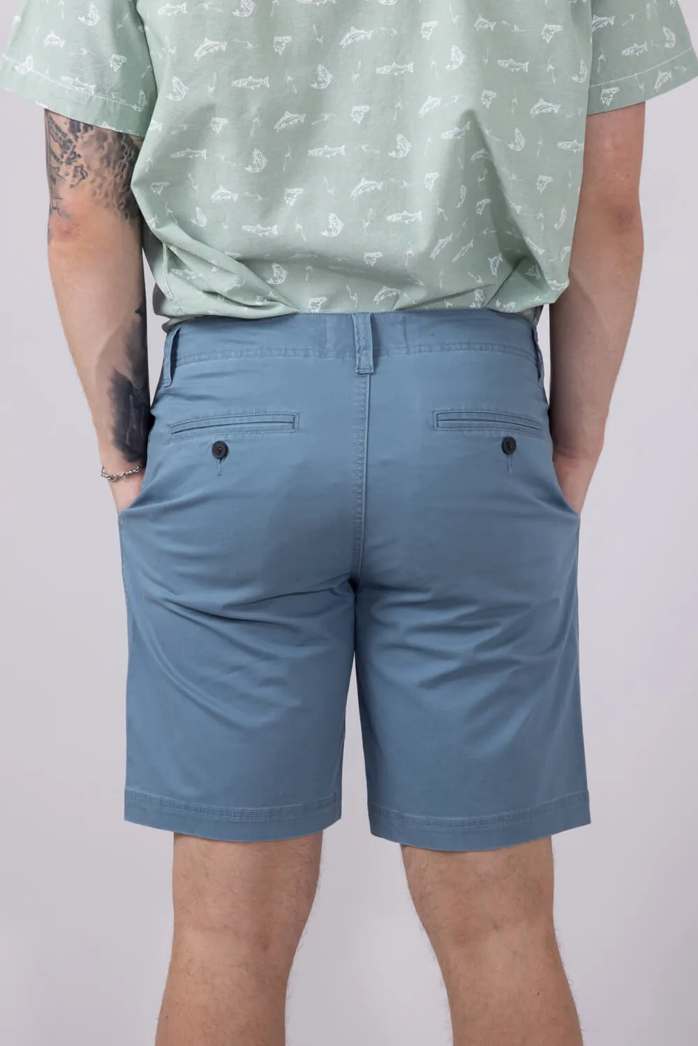 1897 Legends 9” Heavy Washed Twill Flat Front Shorts for Men in Blue | 5GLL1223-MALIBUBLUE sold by Glik’s product image thumbnail 2