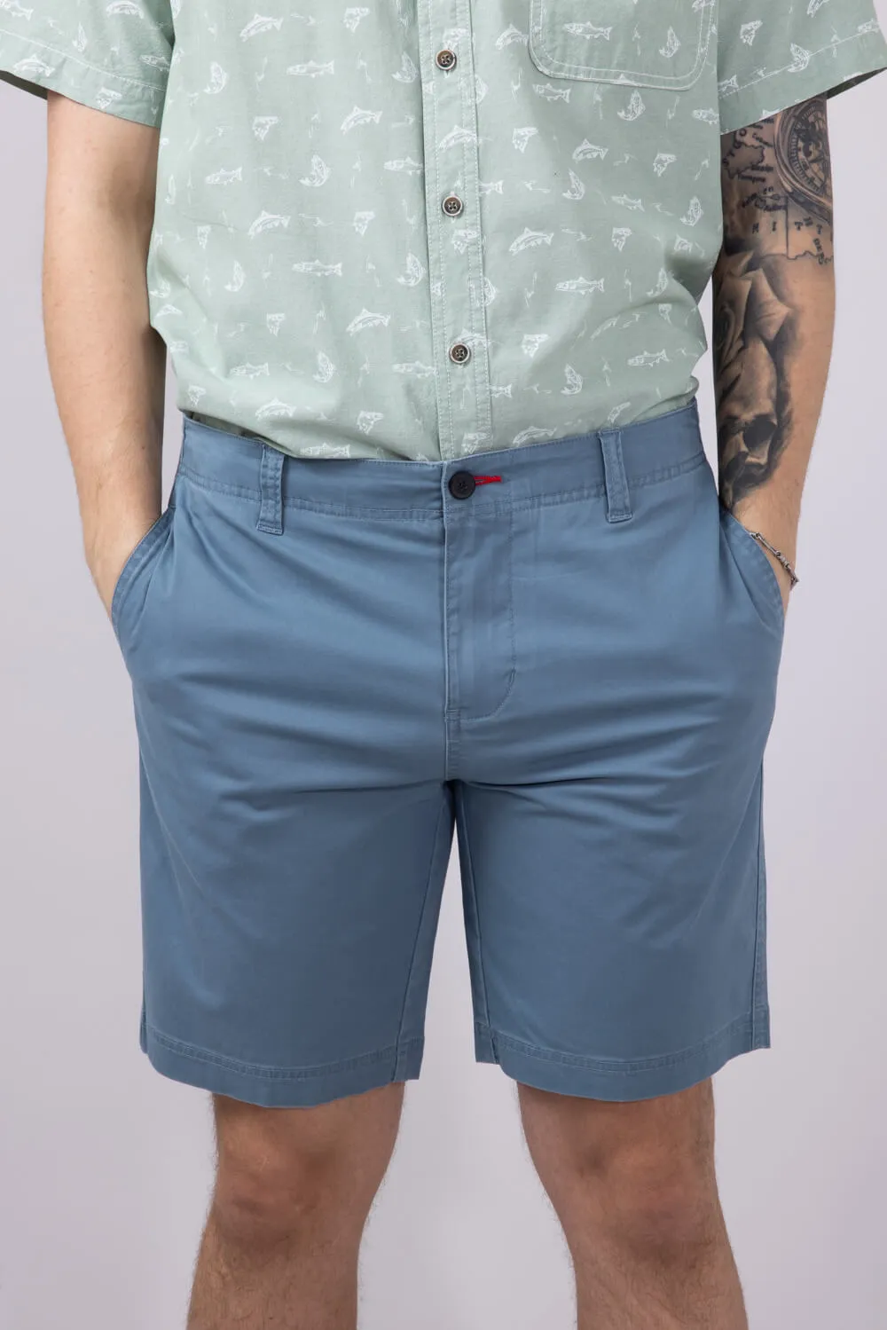 1897 Legends 9” Heavy Washed Twill Flat Front Shorts for Men in Blue | 5GLL1223-MALIBUBLUE sold by Glik’s product image thumbnail 3