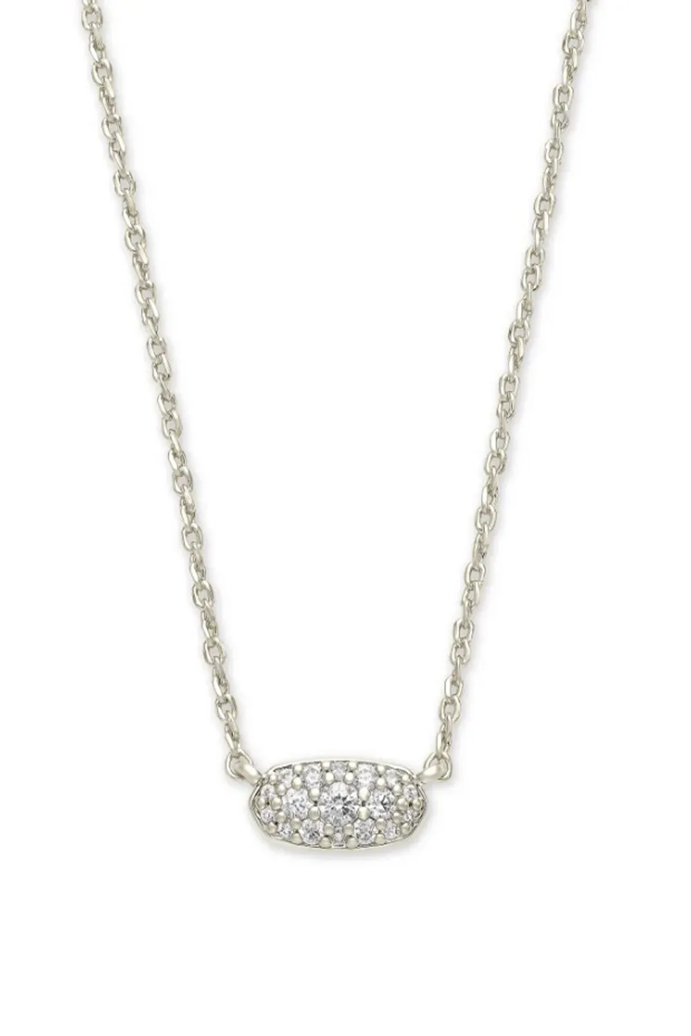 Kendra Scott Grayson Silver Crystal Pendant Necklace in White Crystal | 4217719933 sold by Glik’s