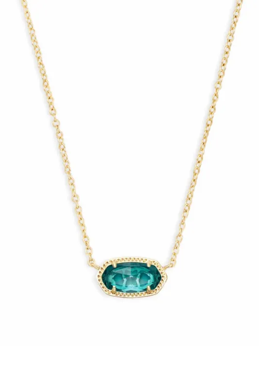 Kendra Scott Elisa Gold Glass Pendant Necklace in London Blue | 4217714622 sold by Glik’s