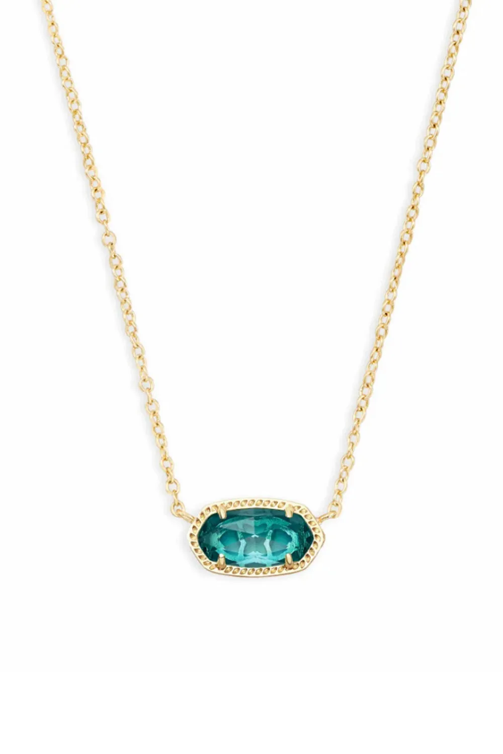 Kendra Scott Elisa Gold Glass Pendant Necklace in London Blue | 4217714622 sold by Glik’s