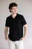 Denim & Flower Textured Button-Down Shirt for Men in Black | CWS-589A sold by Glik’s