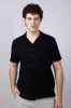 Denim & Flower Textured Button-Down Shirt for Men in Black | CWS-589A sold by Glik’s