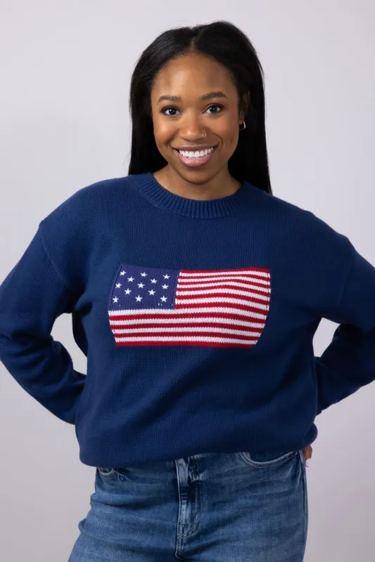 Simply Southern USA Unisex Sweater in Navy | 0125-MN-SWTR-USA-NAVY sold by Glik’s
