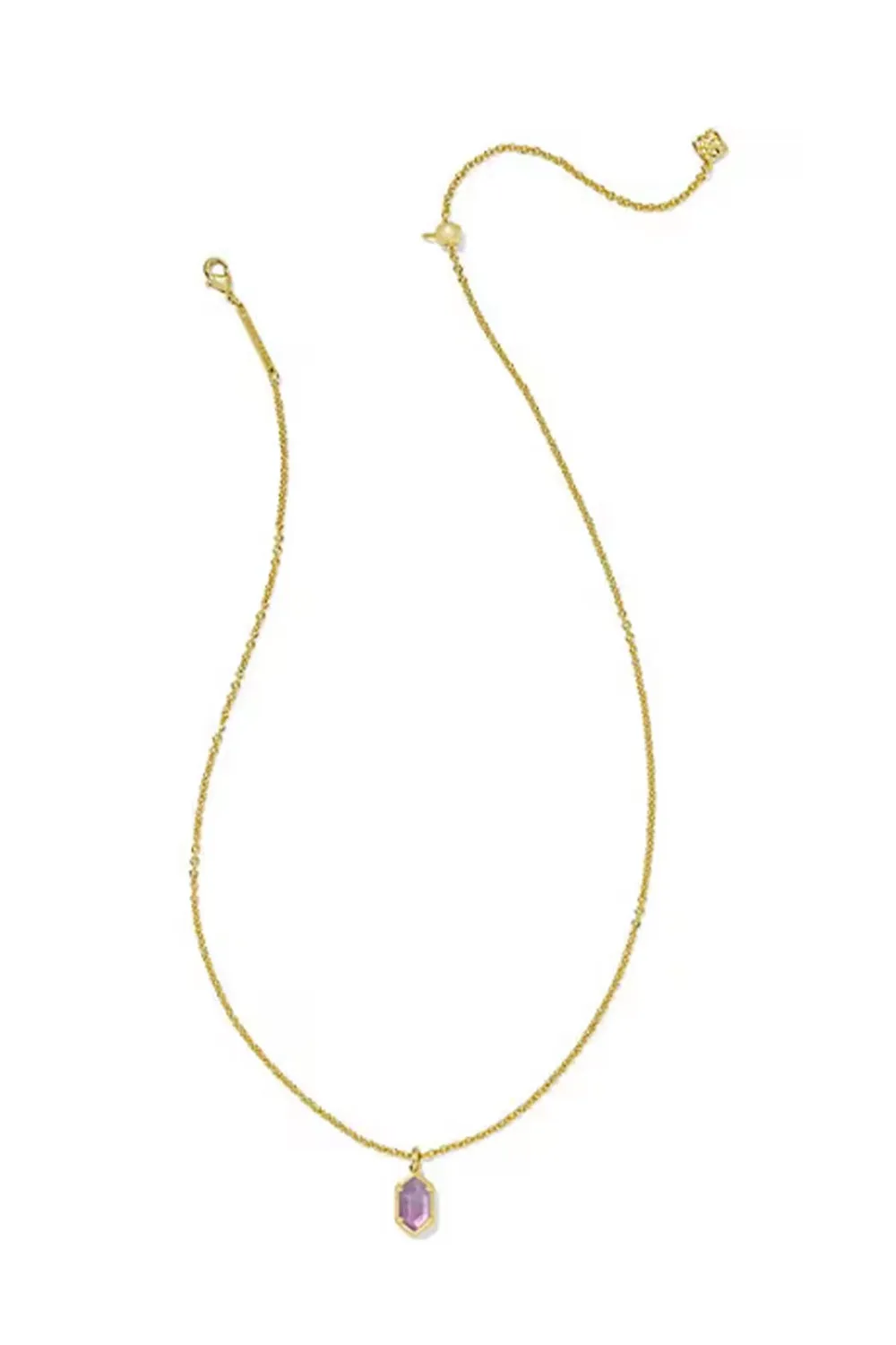 Kendra Scott Hallie Gold Short Pendant Necklace in Purple Watercolor Illusion | 9608873186 sold by Glik’s product image thumbnail 2