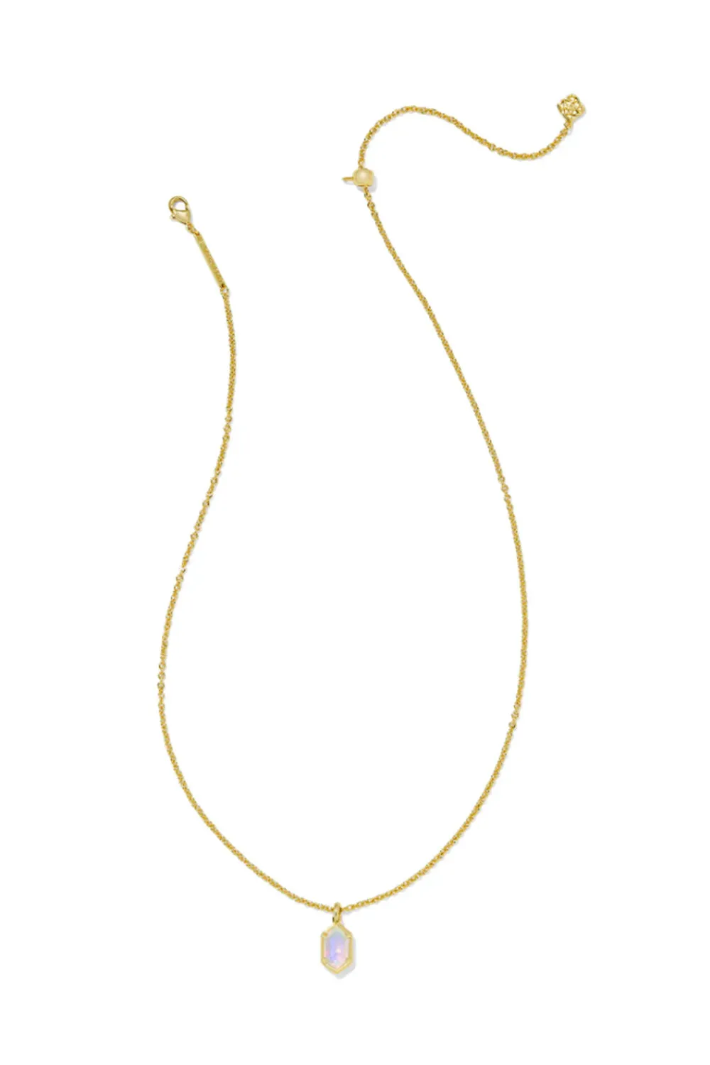 Kendra Scott Hallie Gold Short Pendant Necklace in White Opalescent Resin | 9608873855 sold by Glik’s product image thumbnail 2