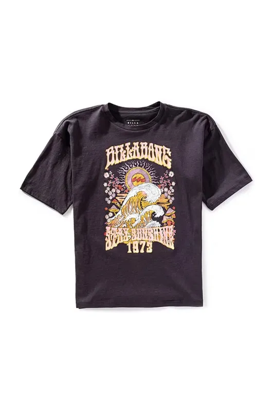 Billabong Youth Stay Sunshine Oversized Boyfriend T-Shirt for Girls in Black Sands | BSSIA63S-020 sold by Glik’s