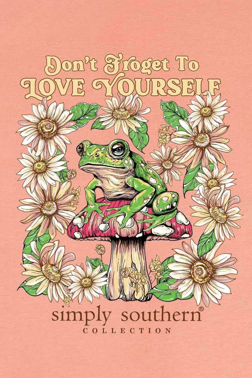 Simply Southern Youth Frog Love Yourself T-Shirt for Girls in Peach | YTH-SS-FROG-PEACH sold by Glik’s product image thumbnail 3