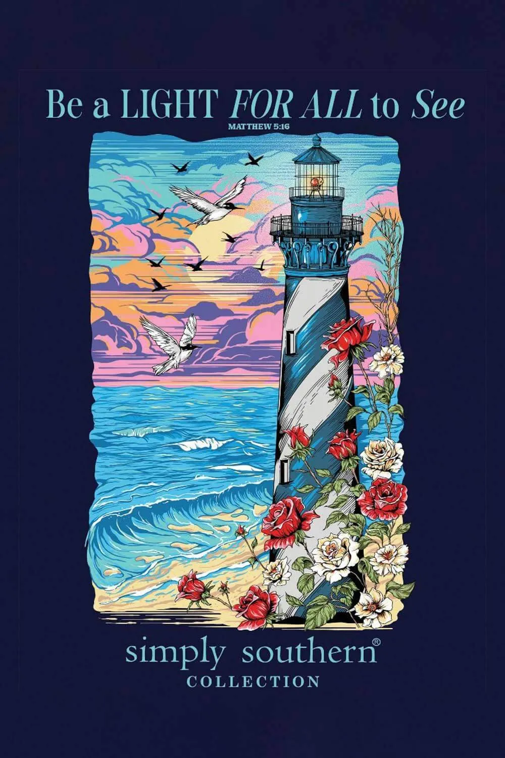 Simply Southern Youth Lighthouse T-Shirt for Girls in Navy | YTH-SS-LIGHT-NAVY sold by Glik’s product image thumbnail 3