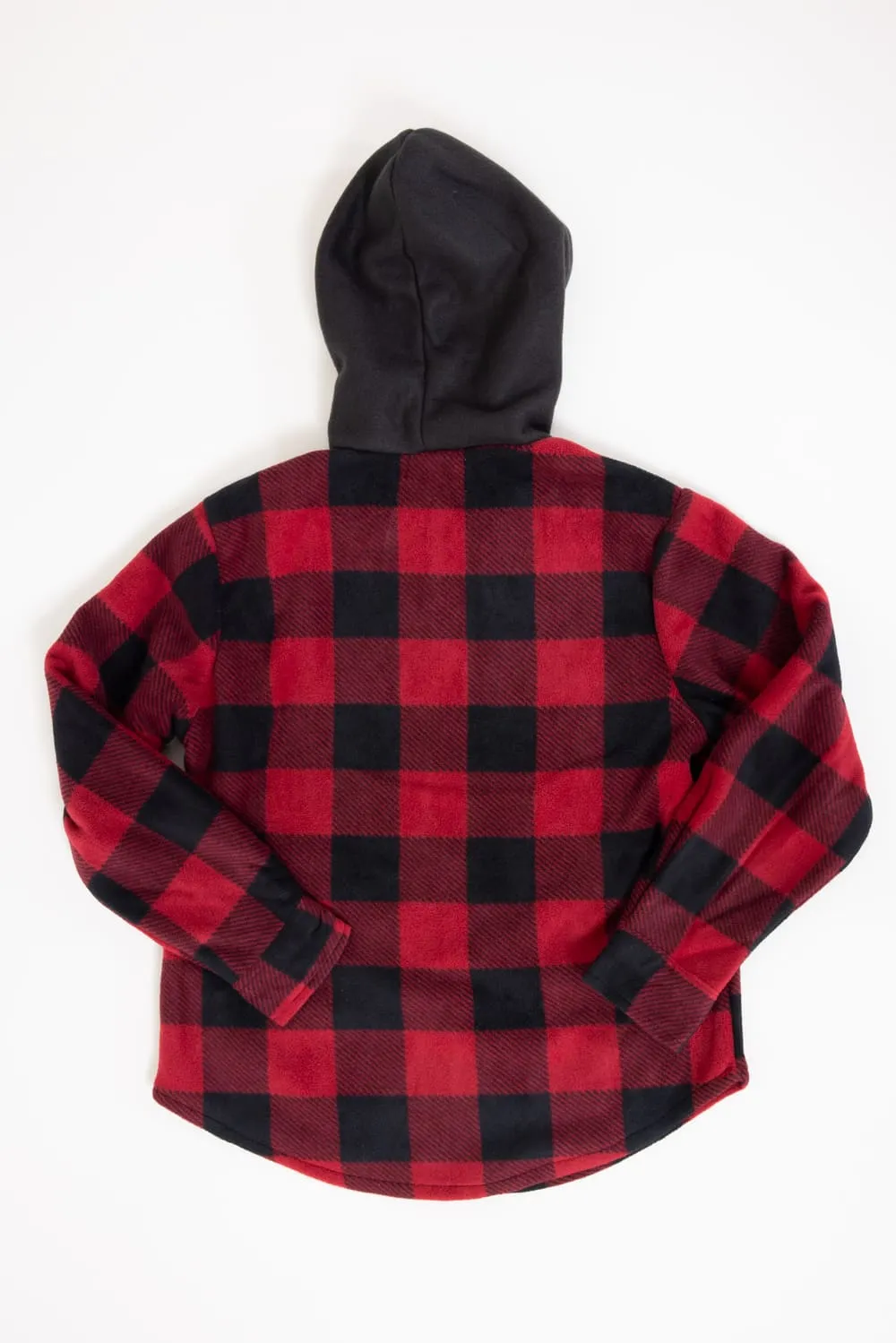 Plaid Youth Hooded Jacket with Sherpa Lining for Boys in Red/Black Plaid | 1PF5088B-REDPLD sold by Glik’s product image thumbnail 3