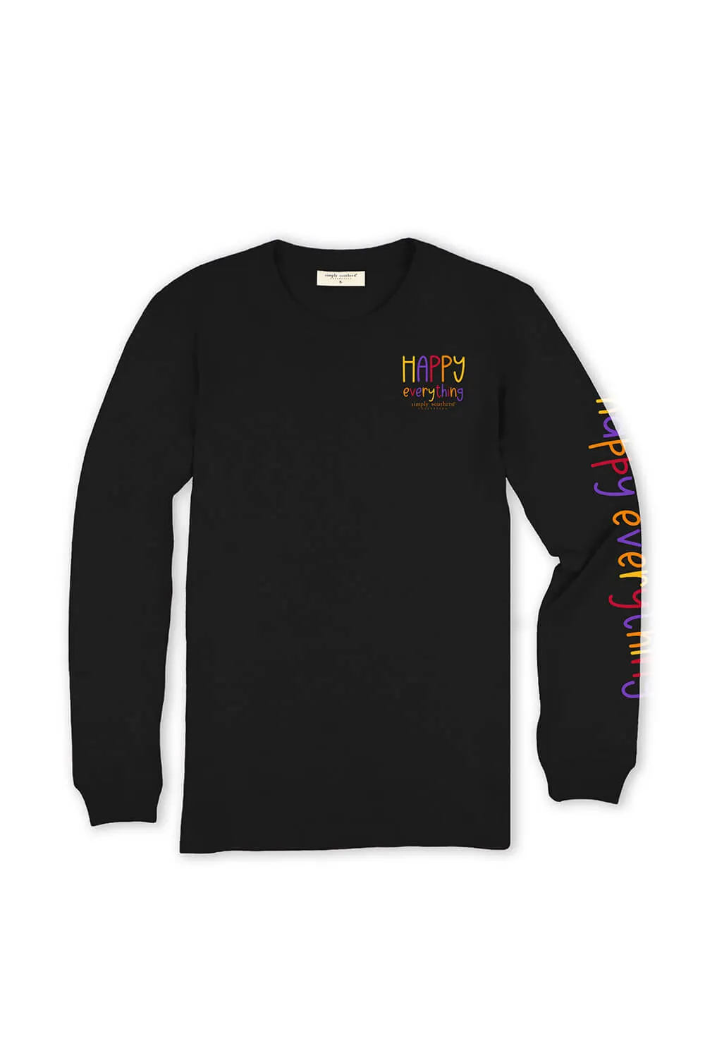 Simply Southern Youth Long Sleeve Happy Everything T-Shirt for Girls in Black | YTH-LS-EVERYTHING-BLACK sold by Glik’s product image thumbnail 2