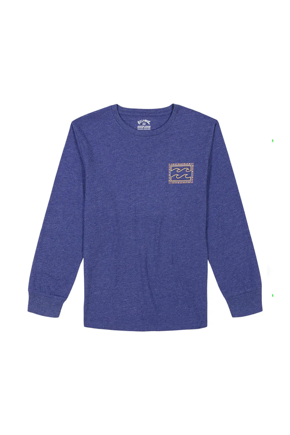 Billabong Youth Crayon Wave Square Graphic Long Sleeve T-Shirt for Boys in Deep Royal Heather | BSFHA69F-401-ROYAL sold by Glik’s