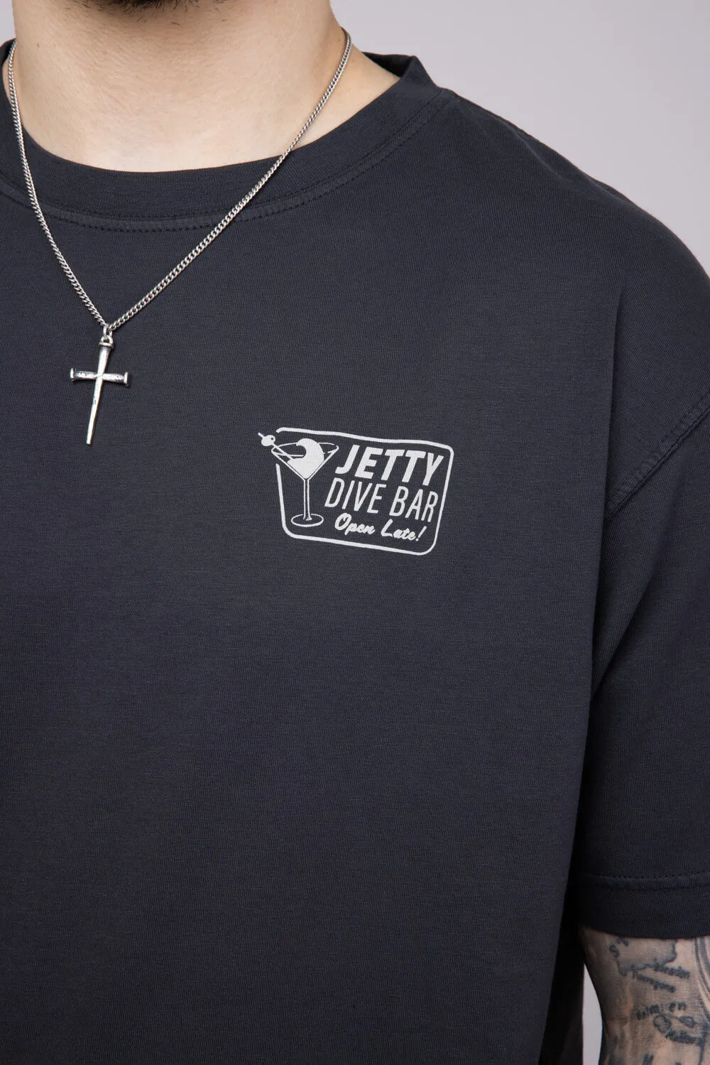 Jetty Dive Bar T-Shirt for Men in Black | S25DIVE-M10001BLK sold by Glik’s product image thumbnail 3