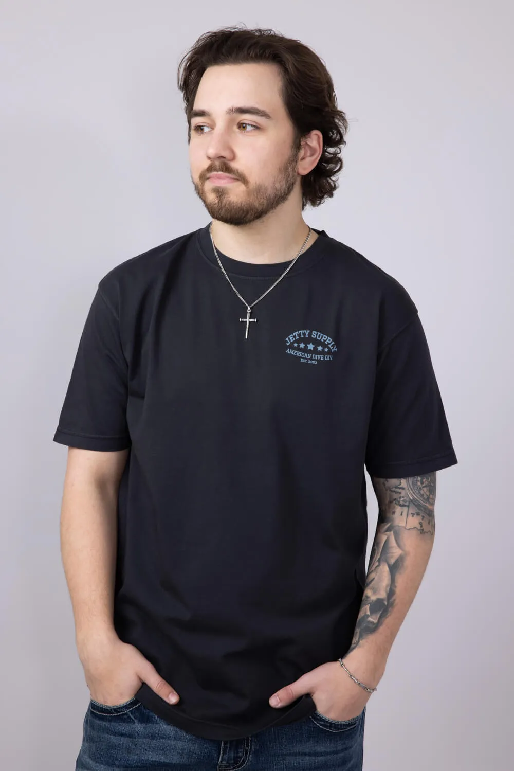 Jetty Division T-Shirt for Men in Black | S25DIVI-M10001BLK sold by Glik’s