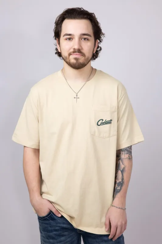 Carhartt Relaxed Fit Lightweight Pocket Dog Graphic T-Shirt for Men in Beach | 106778-A33-BEACH sold by Glik’s
