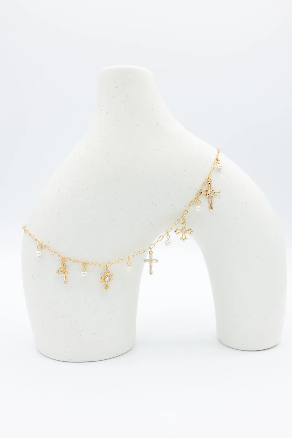 Cross Chain Charm Necklace in Gold | ENA760GDCRY sold by Glik’s product image thumbnail 2