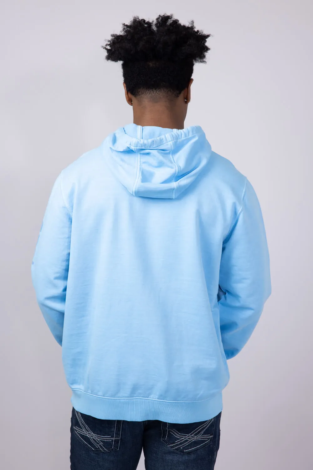Carhartt Midweight Garment Dyed French Terry Graphic Hoodie for Men in Fresh Water | 106253-HL6-WATER sold by Glik’s product image thumbnail 5